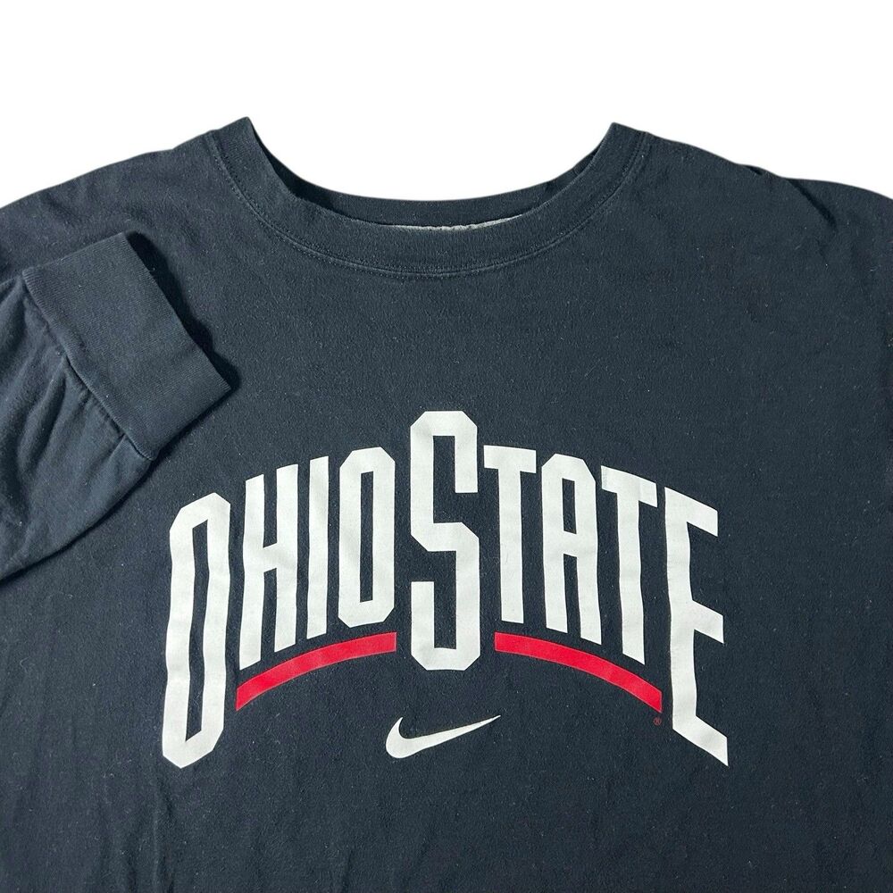 Nike Ohio State Buckeyes Graphic Shirt Mens XXL Long Sleeve Spell Out University